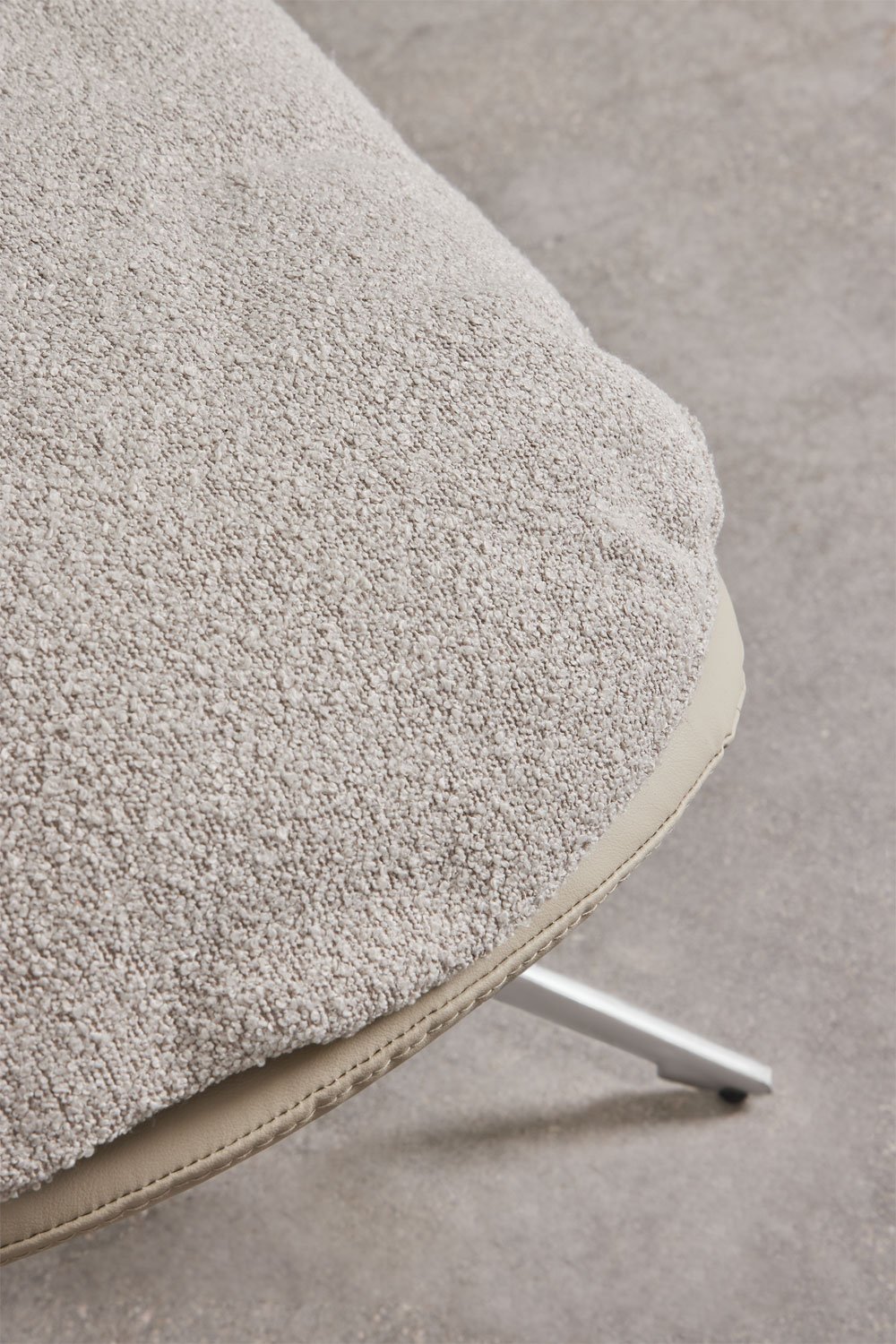 Drehbarer Fußhocker Amanda aus Bouclé-Stoff, Galeriebild 5