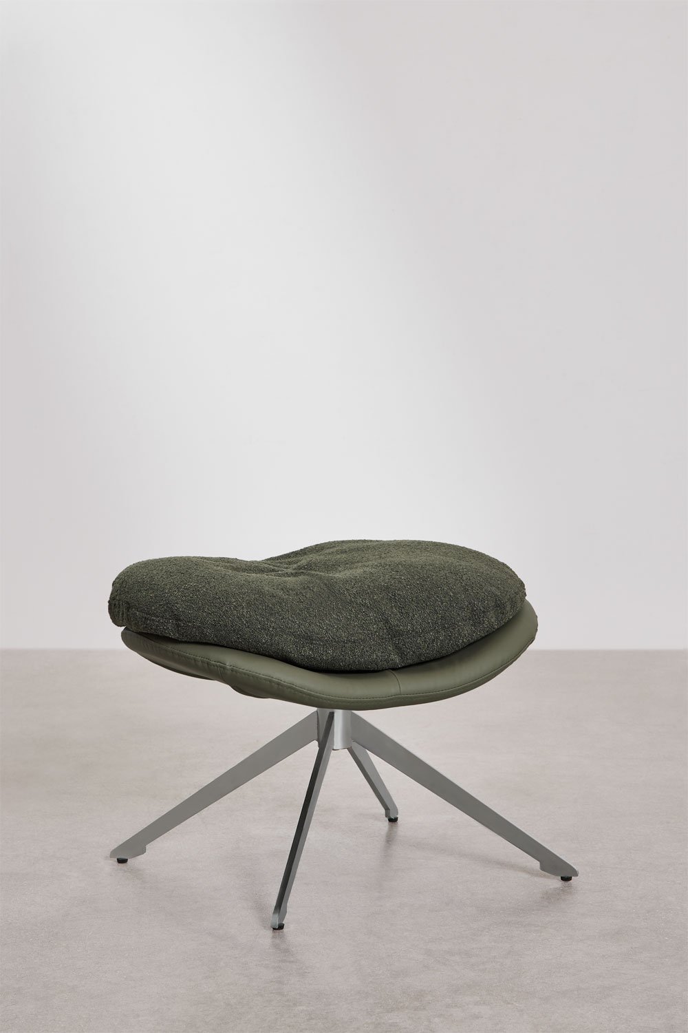 Drehbarer Fußhocker Amanda aus Bouclé-Stoff, Galeriebild 3