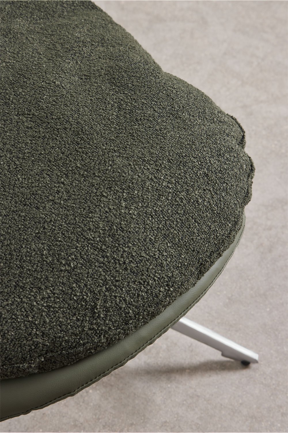 Drehbarer Fußhocker Amanda aus Bouclé-Stoff, Galeriebild 6