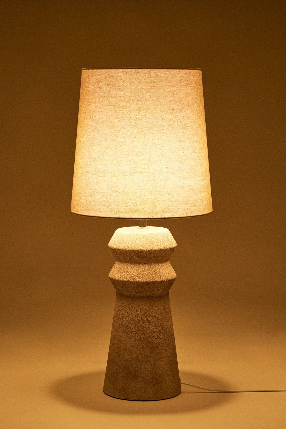 70 cm Tischlampe aus Keramik und Leinen Fornia, Galeriebild 4