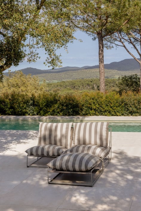 Amaro 2-teiliges modulares Gartensofa und umwandelbarer Ottoman