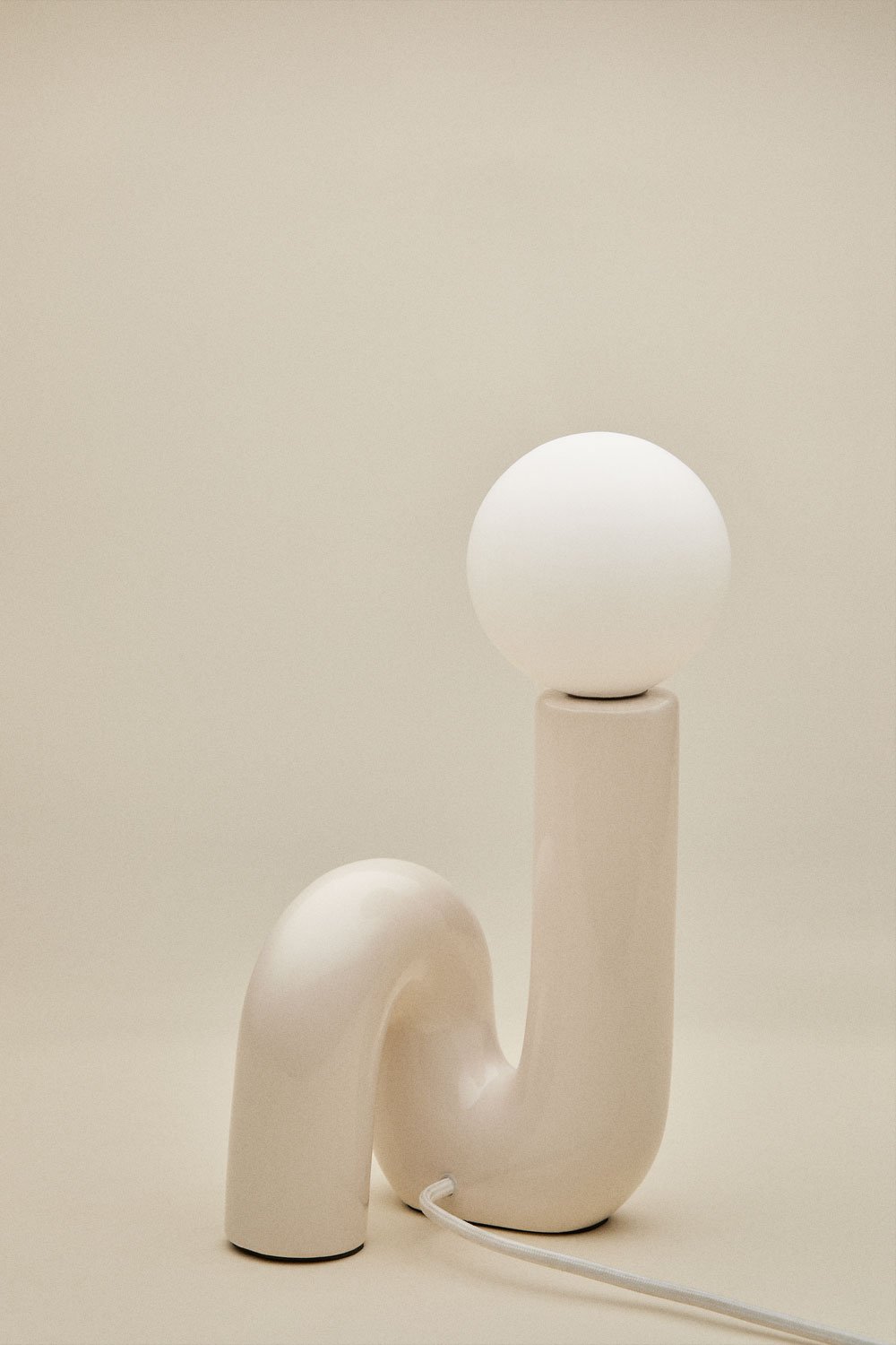 Keramik-Tischlampe mit Vireto-Glaskugel, Galeriebild 6