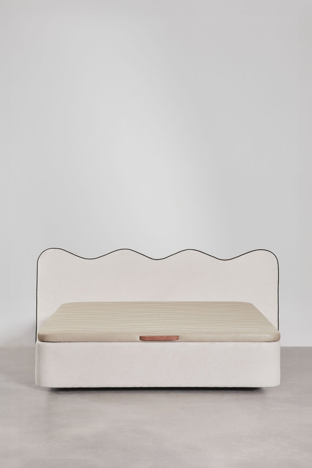 Bettkopfteil für 160cm Bett in weißem Bouclé Elenor, Galeriebild 9