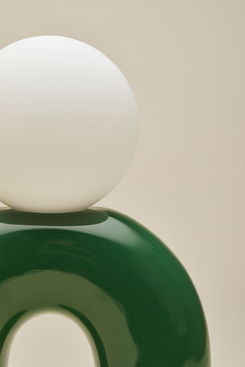 30cm Keramik-Tischlampe mit Margot-Glaskugel, Galeriebild 5