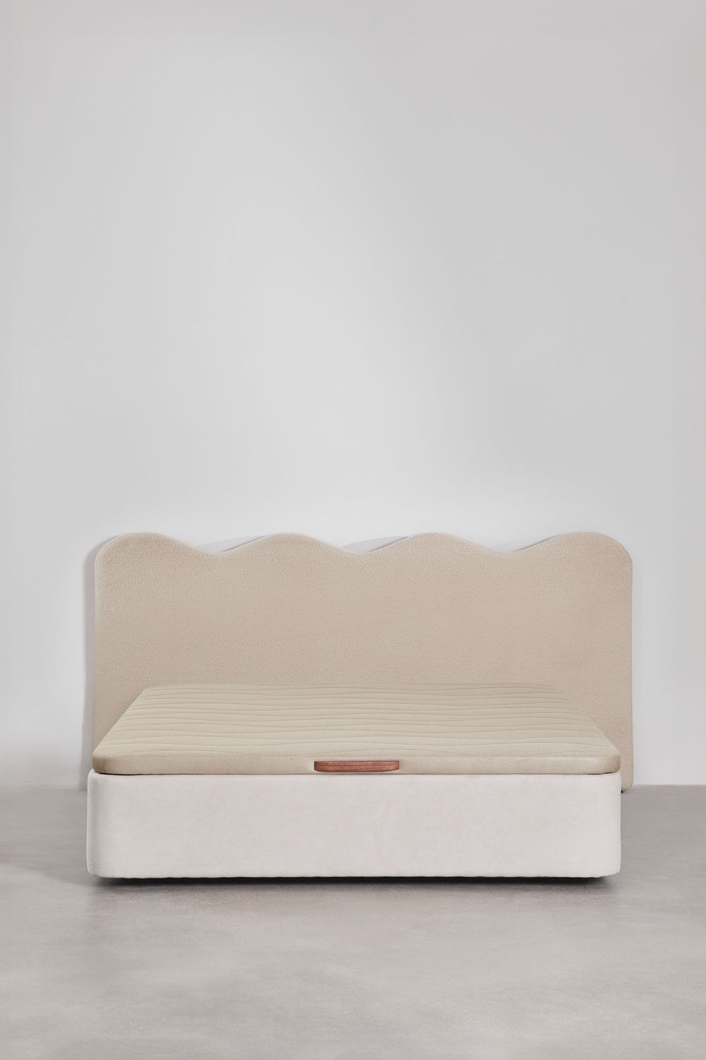 Bettkopfteil für 150cm beige-creme Plüschstoff Fausto, Galeriebild 8