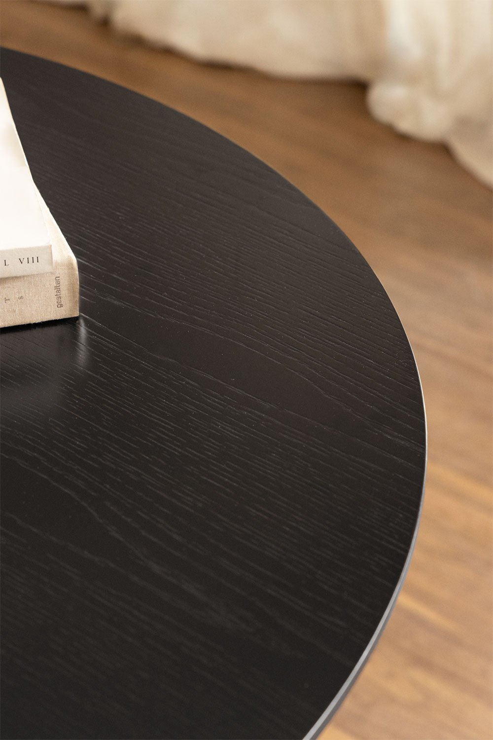 Runder Esstisch 120-160x120 cm ausziehbar aus MDF und Montana-Eichenfurnier, Galeriebild 4