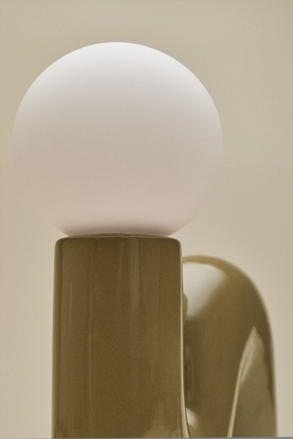 Keramik-Tischlampe mit Vireto-Glaskugel, Galeriebild 5