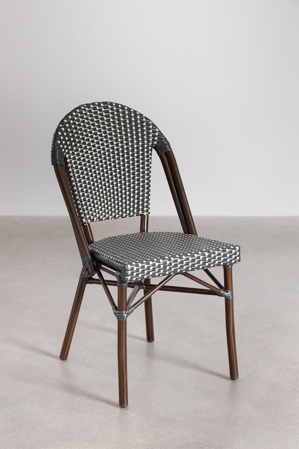 Stapelbarer Esszimmerstuhl Brielle Bistro aus Aluminium, Galeriebild 2