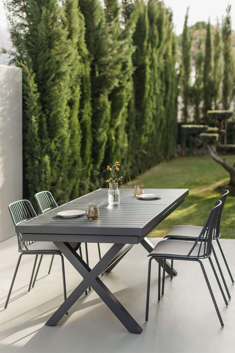 Karena ausziehbarer rechteckiger Gartentisch aus Aluminium, Galeriebild 1