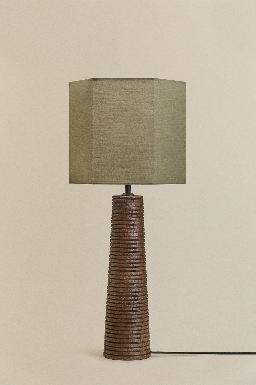 Malva Tischlampe aus Mangoholz, Galeriebild 1