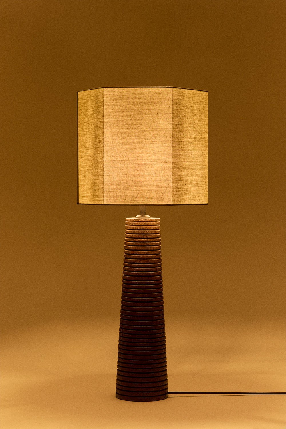 Malva Tischlampe aus Mangoholz, Galeriebild 2