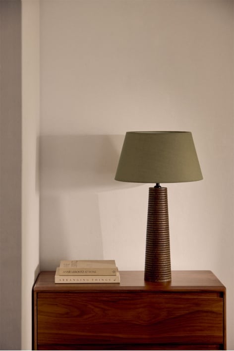 Malva Tischlampe aus Mangoholz