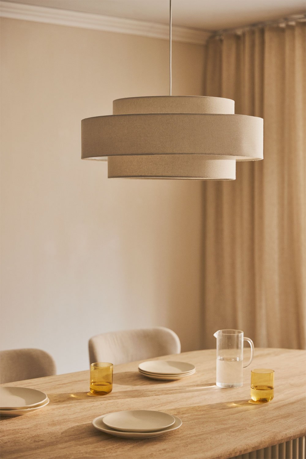 Milena Deckenleuchte aus Stoff und Eisen Ø55 cm, Galeriebild 1