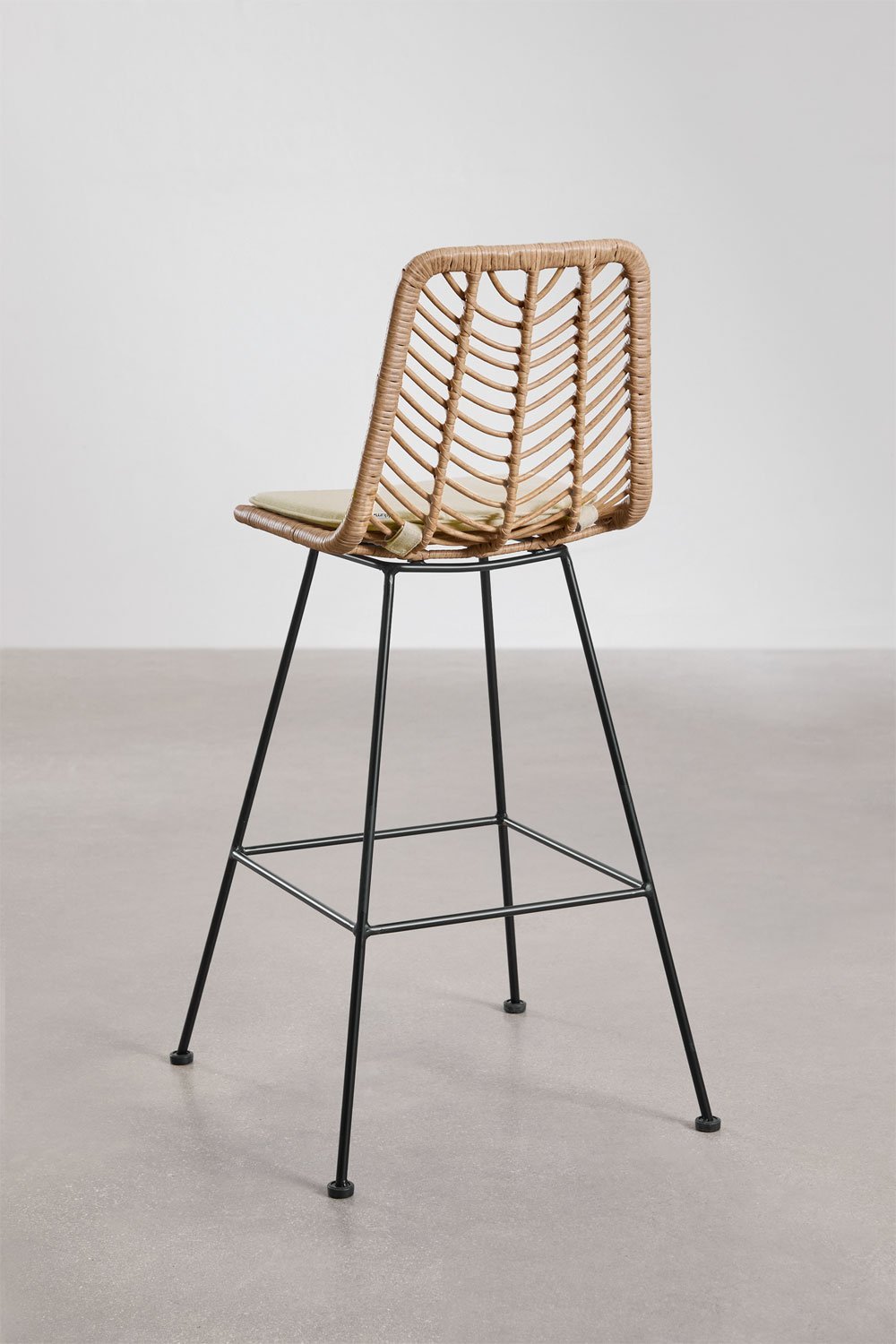 Hoher Hocker aus synthetischem Rattan Gouda Natural, Galeriebild 3