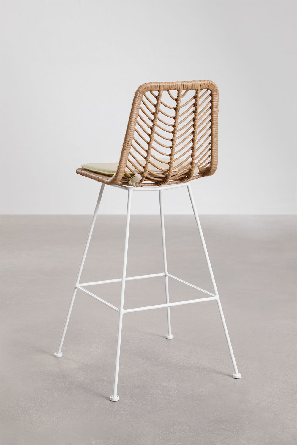 2er-Pack Barhocker aus synthetischem Rattan Gouda Natural, Galeriebild 3