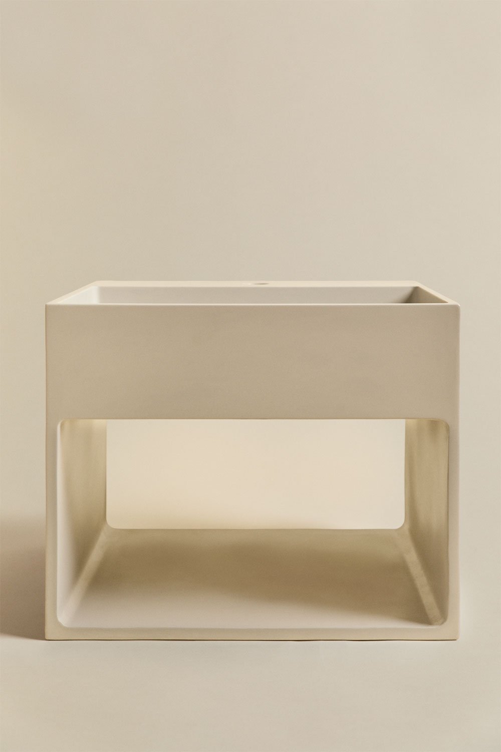 Quadratisches Waschbecken mit Stauraum in Zement Olympus, Galeriebild 6