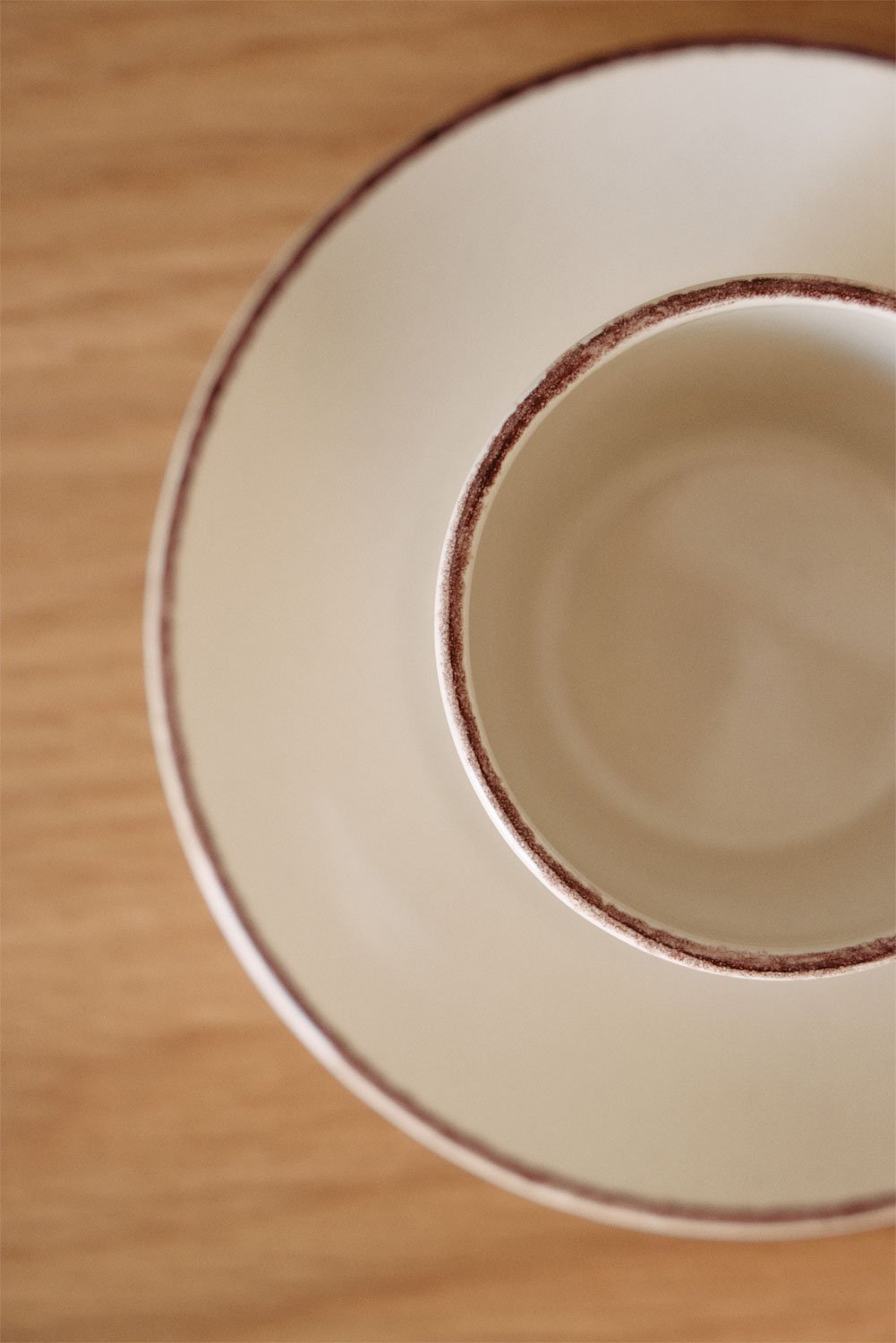 2er-Pack Ronilena Kaffeetassen mit Untertassen aus Steinzeug, 22 cl, Galeriebild 2
