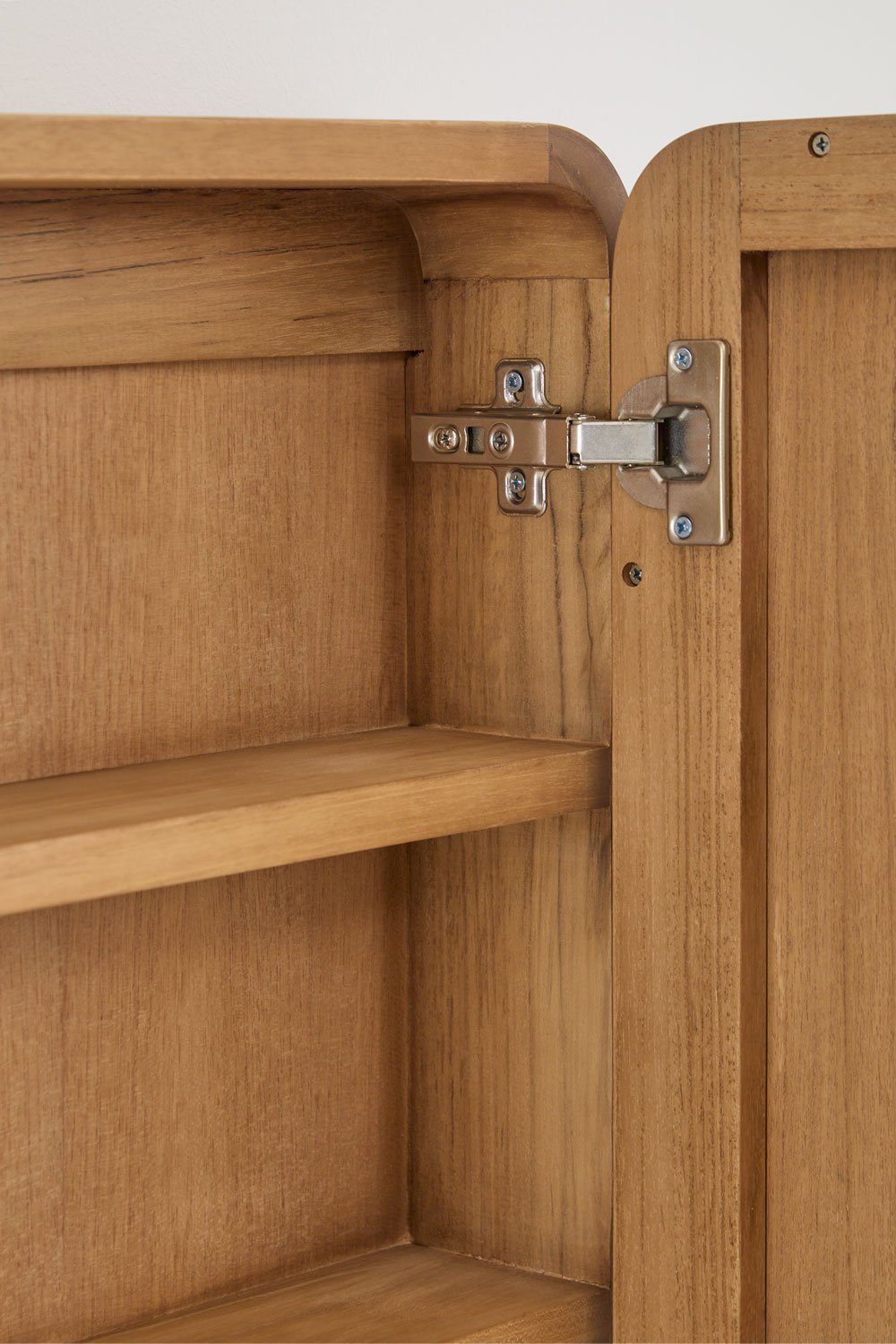 Rechteckiger Wandschrank 45x60 cm für das Badezimmer aus Teakholz mit Spiegel Ian, Galeriebild 5