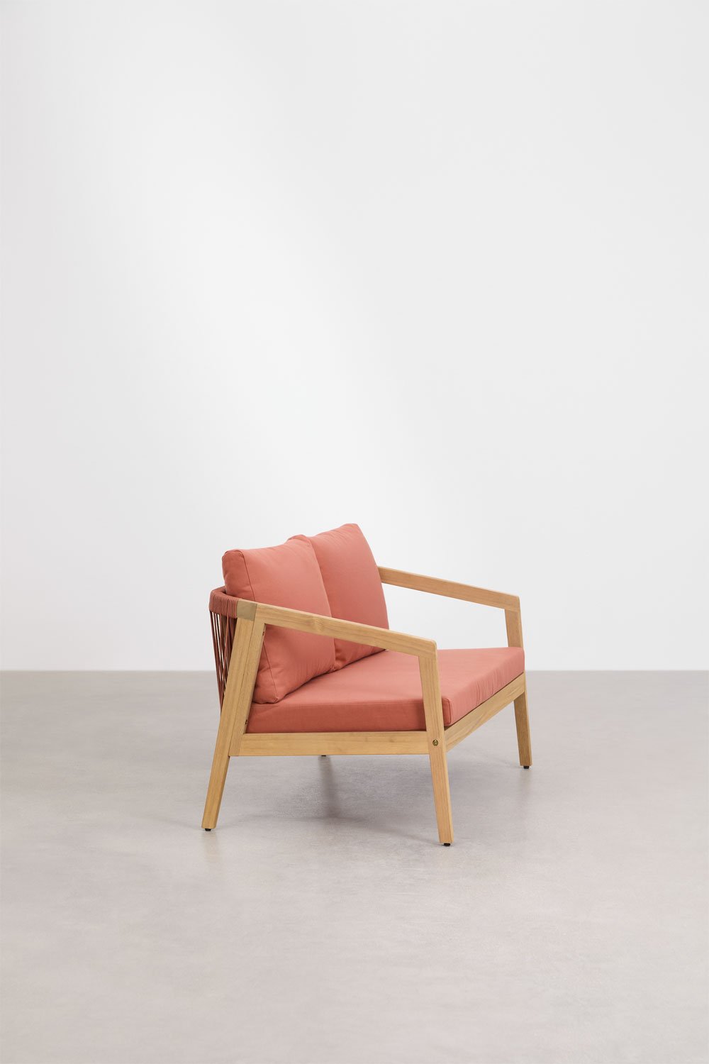 Kaela 2-Sitzer-Gartensofa aus Akazienholz und geflochtenem Seil, Galeriebild 3