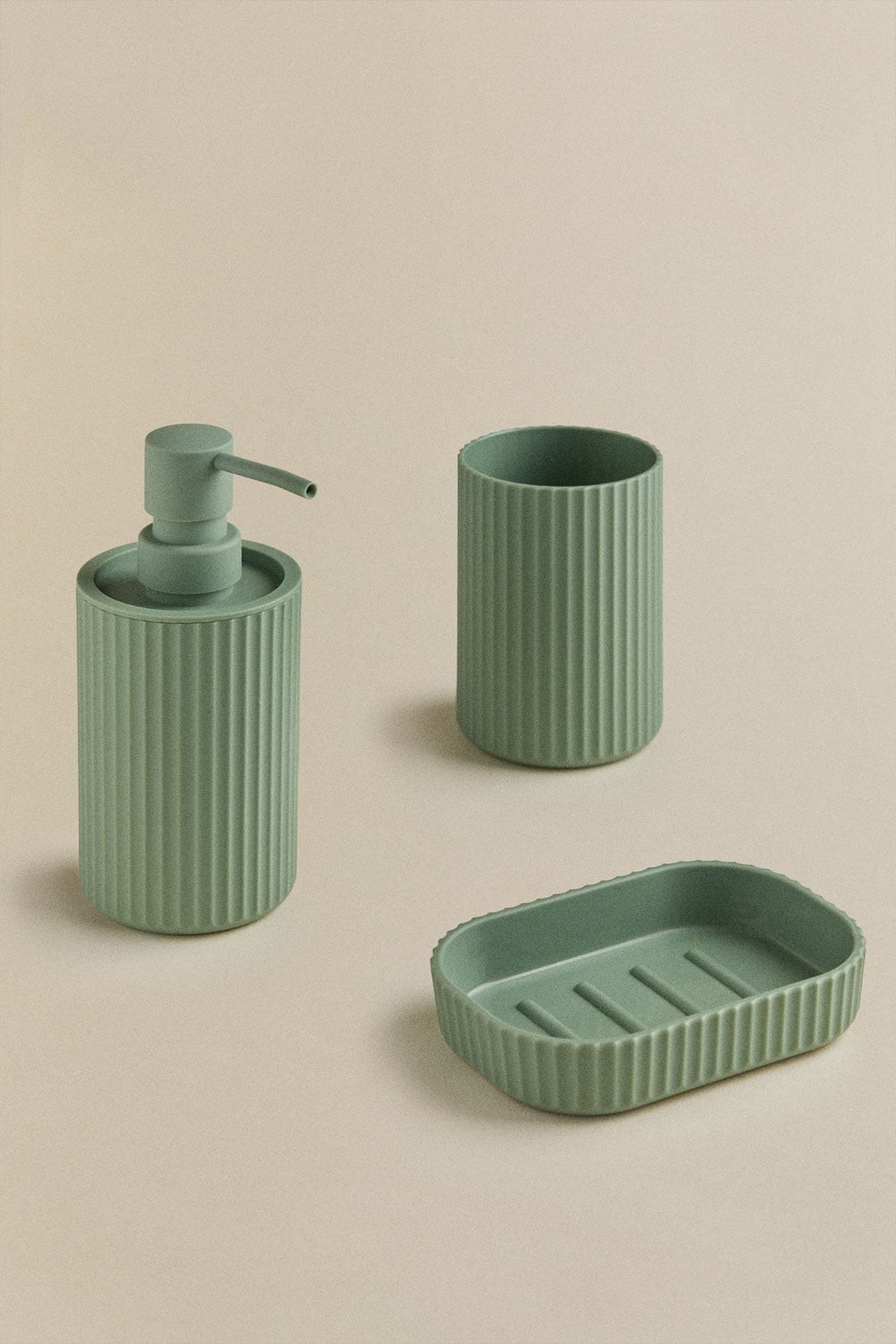 Badezimmer-Set aus ABS in Dunkelgrün Ozene, Galeriebild 1