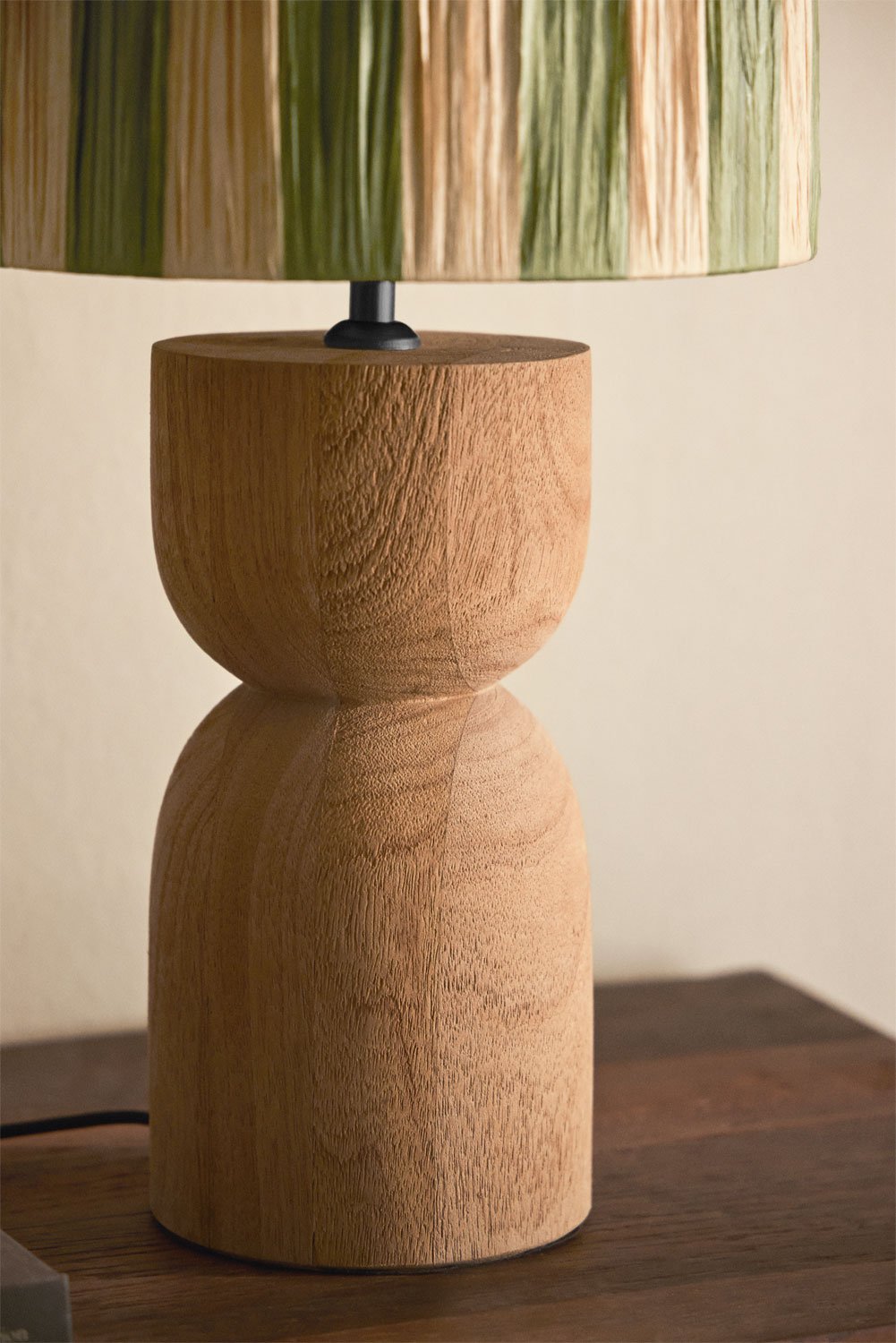 Diniz Tischlampe aus Mangoholz, Galeriebild 2