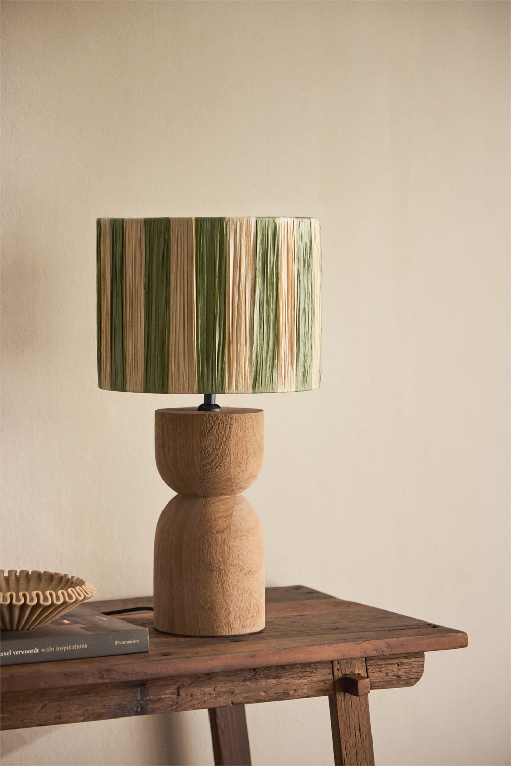 Diniz Tischlampe aus Mangoholz, Galeriebild 1