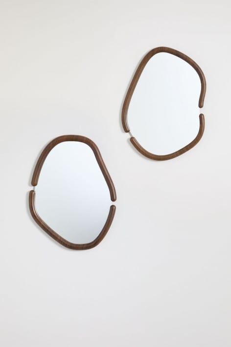Set aus 2 ovalen Wandspiegeln in MDF Vixidel
