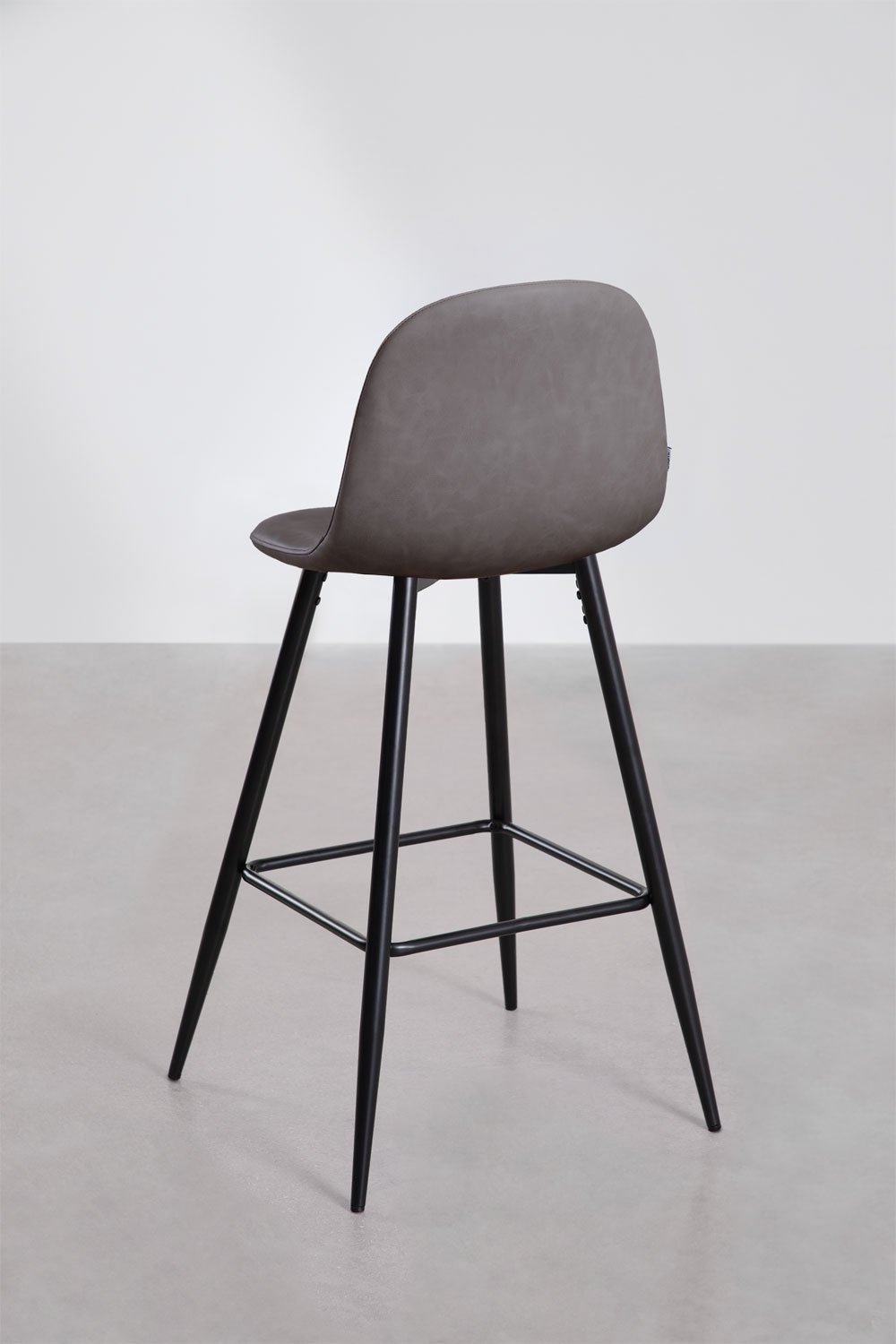 Barhocker 75 cm aus anthrazitgrauem Kunstleder und schwarzen Beinen Glamm, Galeriebild 3