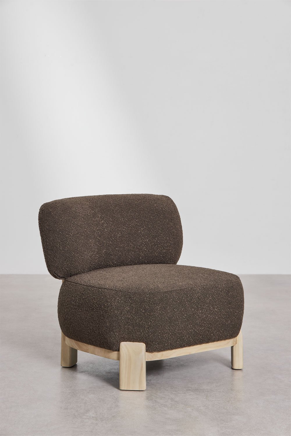 Sessel aus Gummibaumholz gepolstert Eldred, Galeriebild 3