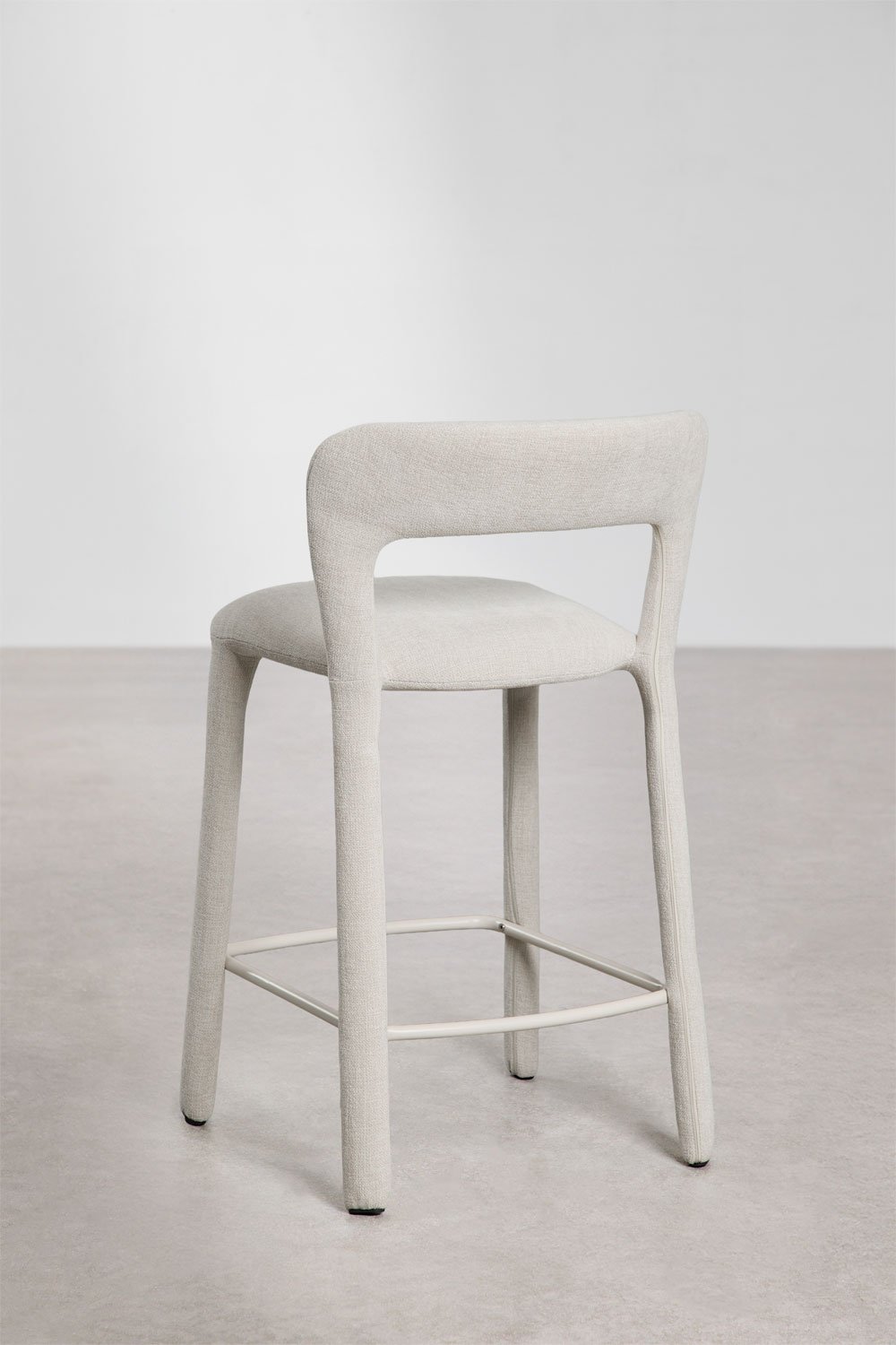 Barhocker 65 cm Rückenlehne Stoff Gebrochenes Weiß Brusel, Galeriebild 5