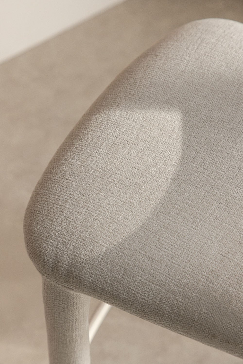 Barhocker 65 cm Rückenlehne Stoff Gebrochenes Weiß Brusel, Galeriebild 2