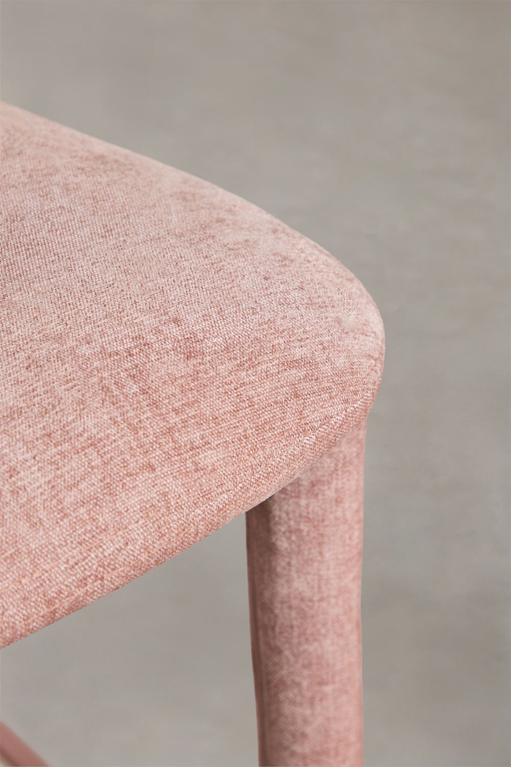 Barhocker 75 cm Rückenlehne Chenille Stoff Rosenquarz Brusel, Galeriebild 7