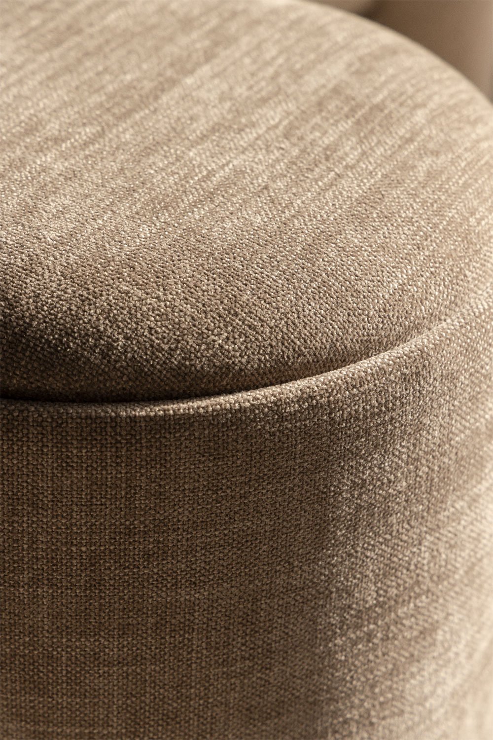 Berkeleni runder gepolsterter Pouf mit Tablett und Aufbewahrung, Galeriebild 3