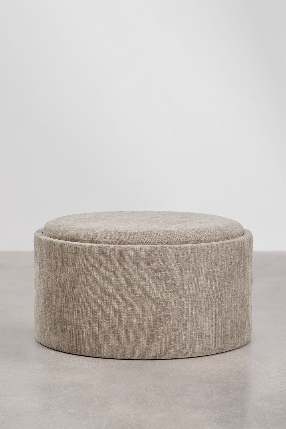 Berkeleni runder gepolsterter Pouf mit Tablett und Aufbewahrung, Galeriebild 1