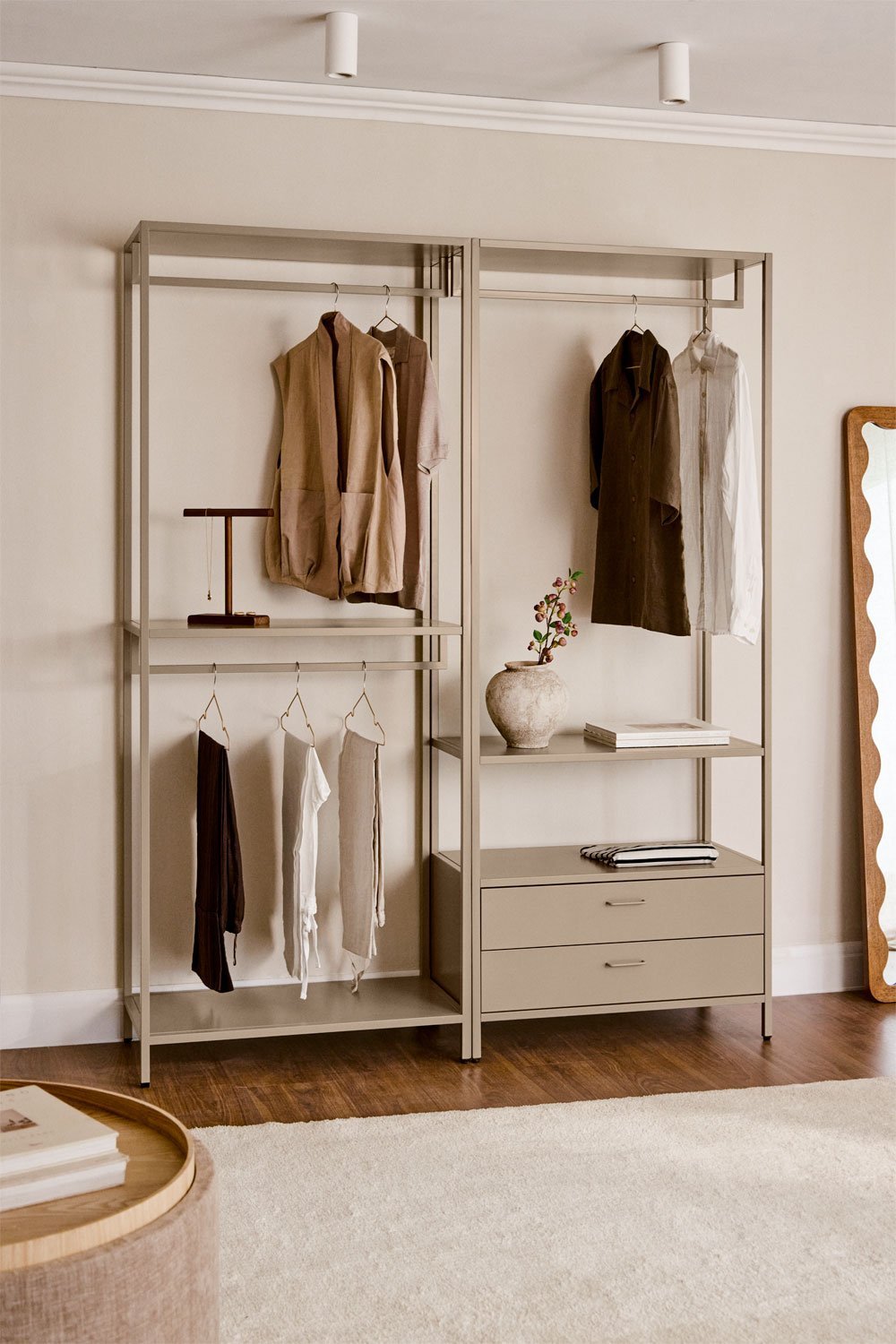 Janine 2-teiliger offener modularer Kleiderschrank mit Schubladen, Galeriebild 1