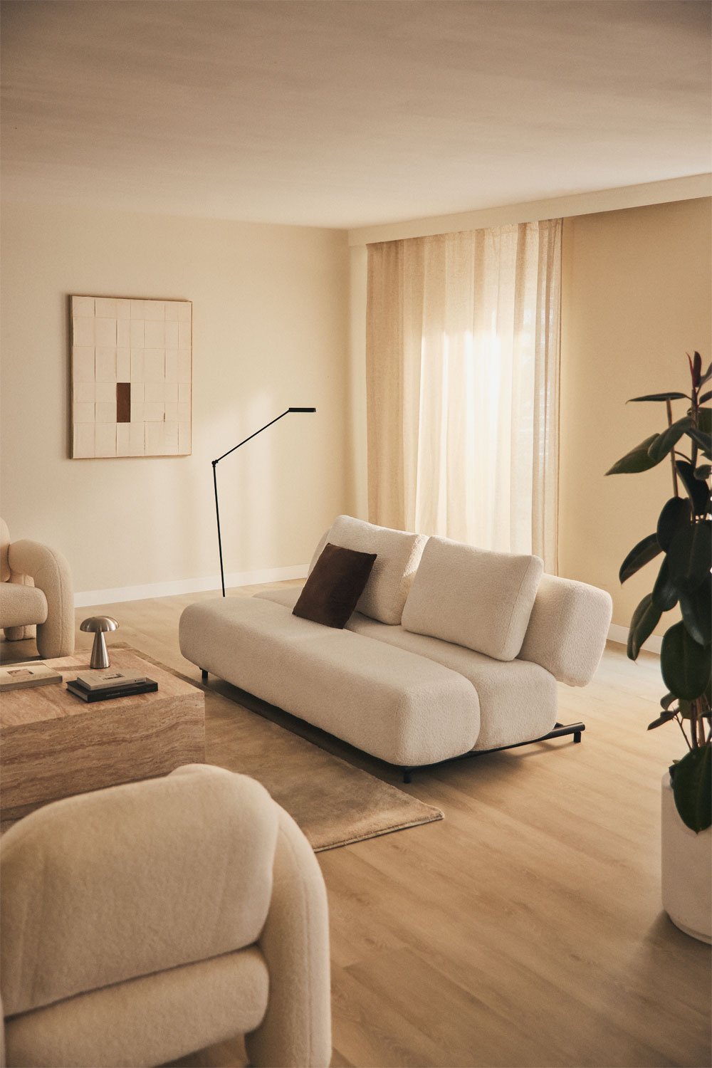 3-Sitzer-Schlafsofa aus Bouclé-Stoff Miami    , Galeriebild 1