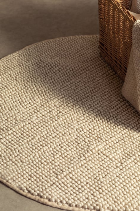 Runder Teppich aus Baumwolle Rambin - Beige Leinen