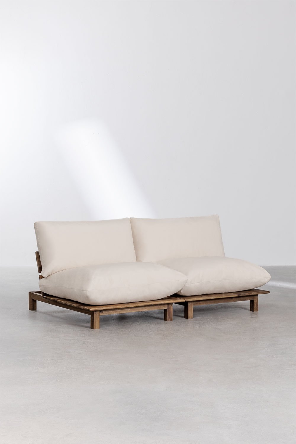 2-teiliges modulares Gartensofa mit Liegefunktion aus Brina-Akazienholz      , Galeriebild 3