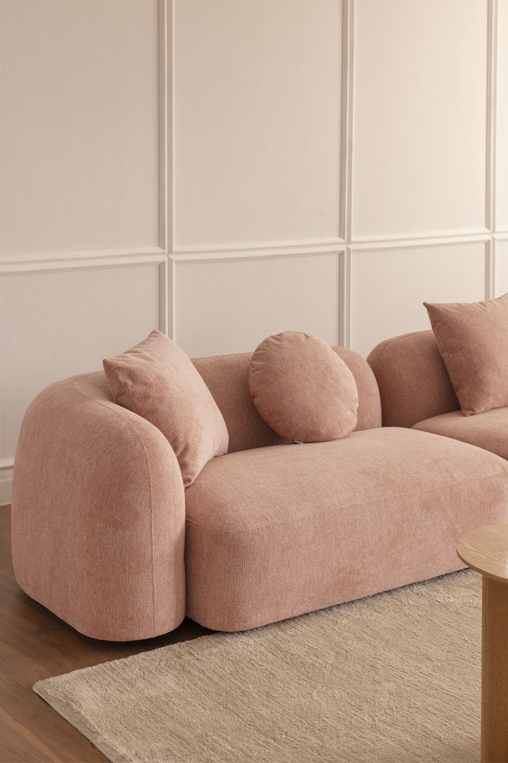 2-Sitzer-Eckmodul links für modulares Sofa aus Coco-Chenille, Galeriebild 1