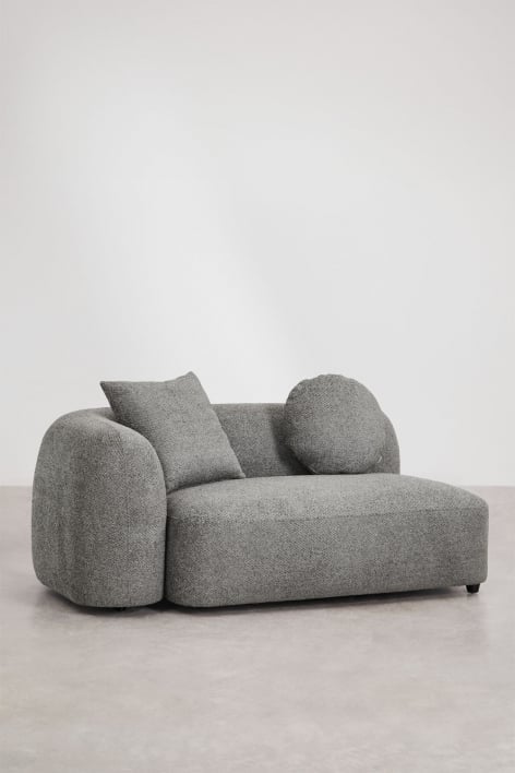 2-Sitzer-Eckmodul links für modulares Sofa aus Coco-Chenille - Granitgraue Dicke Chenille