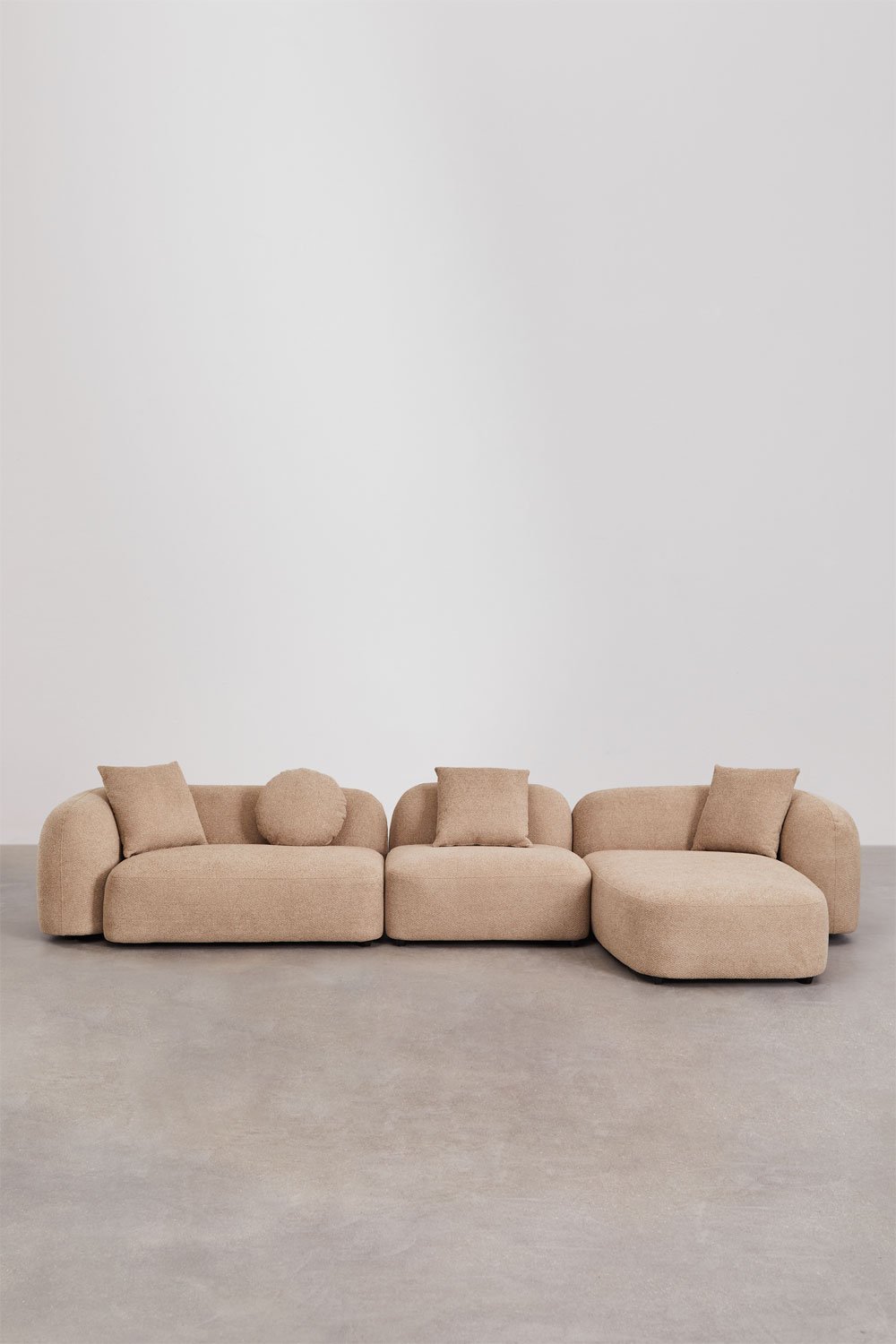 Modulares Sofa mit rechter Chaiselongue, 3-teilig, in Chenille Coco, Galeriebild 4