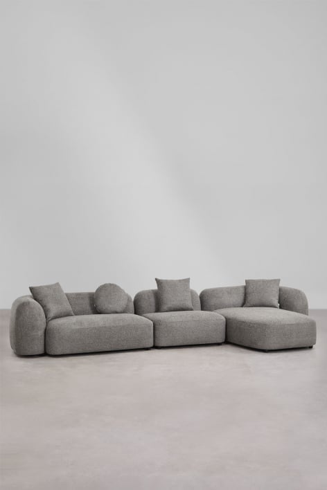 Modulares Sofa mit rechter Chaiselongue, 3-teilig, in Chenille Coco