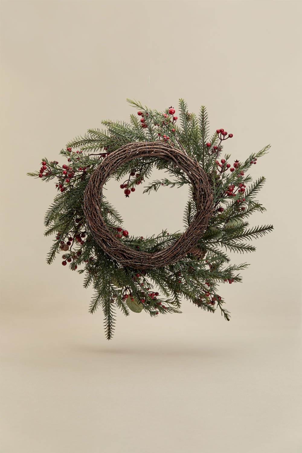 Kinley Weihnachtsdekokranz Ø65 cm aus Rattan mit Tannenzapfen, Galeriebild 5