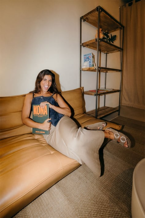 Mati 2-Sitzer-Relaxsofa aus Kunstleder - Kunstleder Kamel