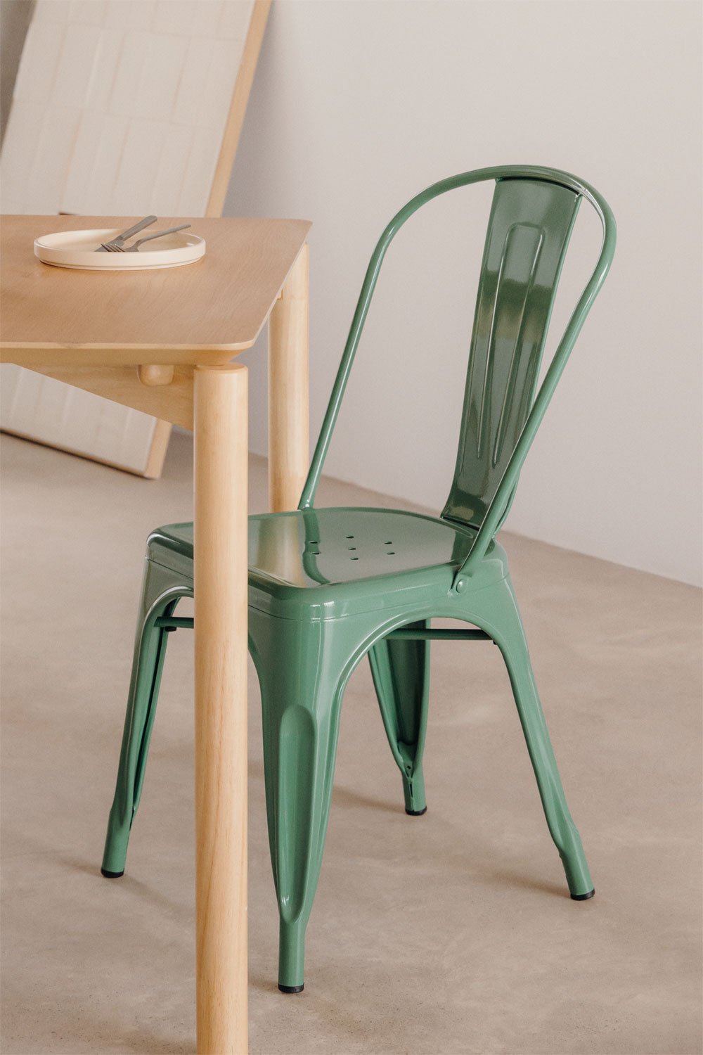 2er-Pack stapelbare Stühle aus Stahl LIX, Galeriebild 1