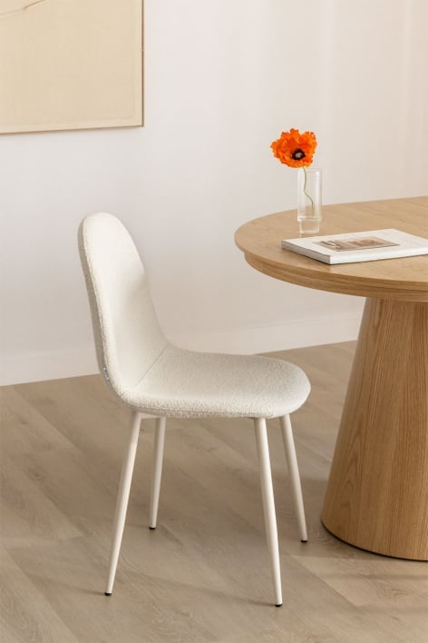 Glamm Deluxe-Komödienstuhl aus Bouclé-Stoff - Bouclé  Weiß