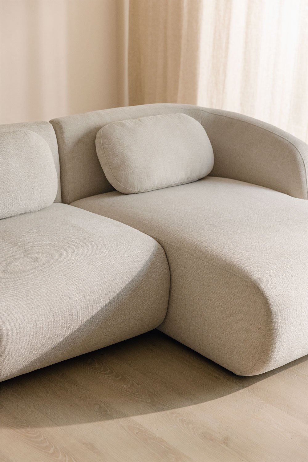 4-teiliges Chenille-Modulsofa Coquette mit Chaiselongue auf der rechten Seite, Galeriebild 2