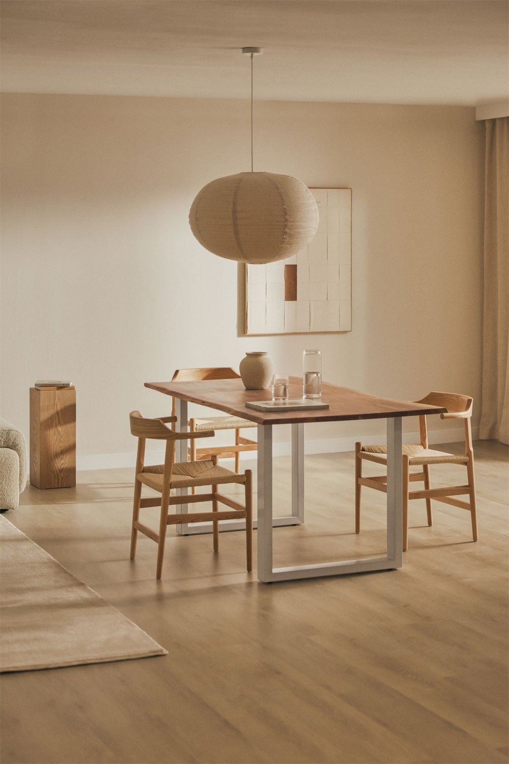 Rechteckiger Esstisch aus samischem Akazienholz   , Galeriebild 1