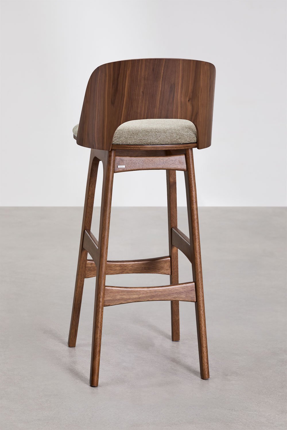 Juna hoher Hocker aus Holz und Polsterung, Galeriebild 3