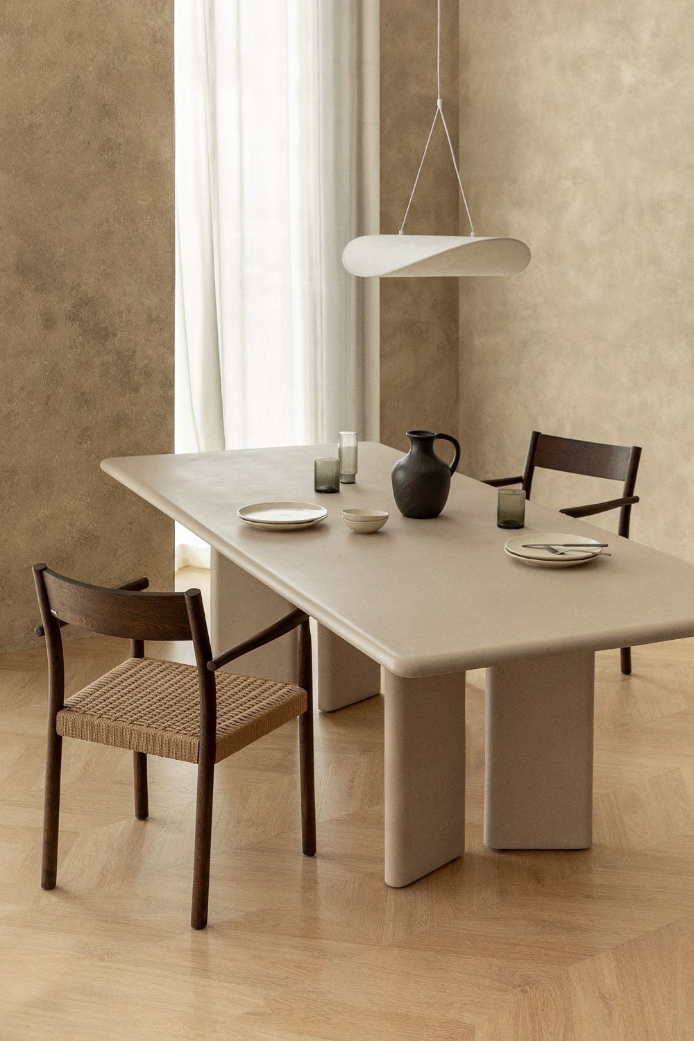 Rechteckiger Esstisch 240x100 cm in Chelsea Zement, Galeriebild 1